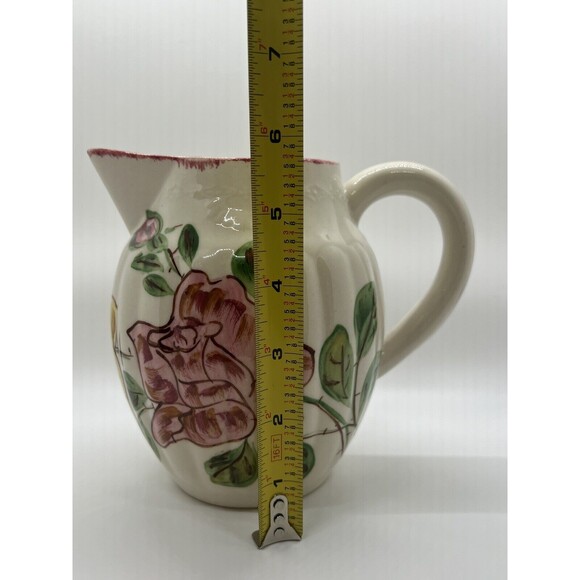 Southern Potteries Blue Ridge Erwin Rose Pitcher, Virginia Style 6 Inch Jug - Picture 15 of 16
